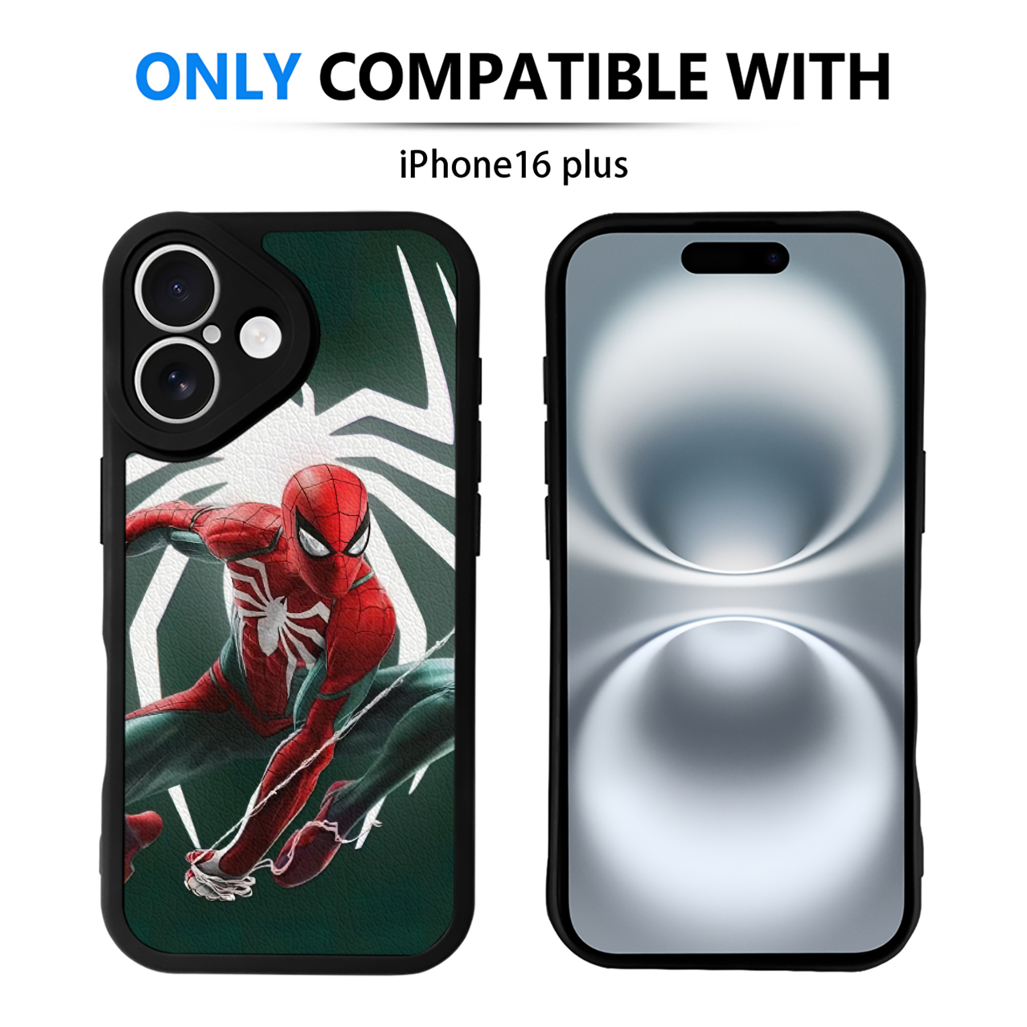 Spider Man スパイダーマン 【iPhone 16シリーズ対応】シリコンスマホケース（レザー調） 材質：シリコン